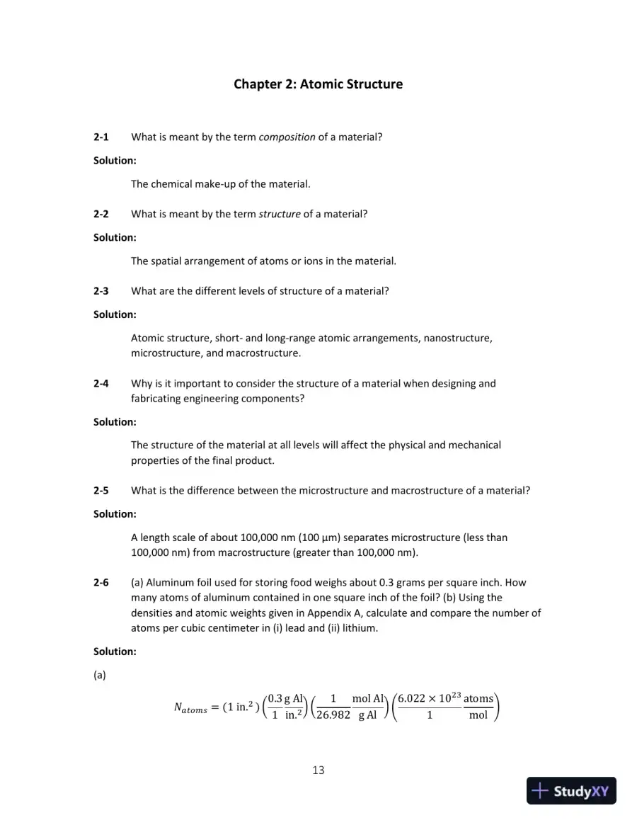 Solution Manual for Science and Engineering of Materials, SI Edition, 7th Edition, page 14