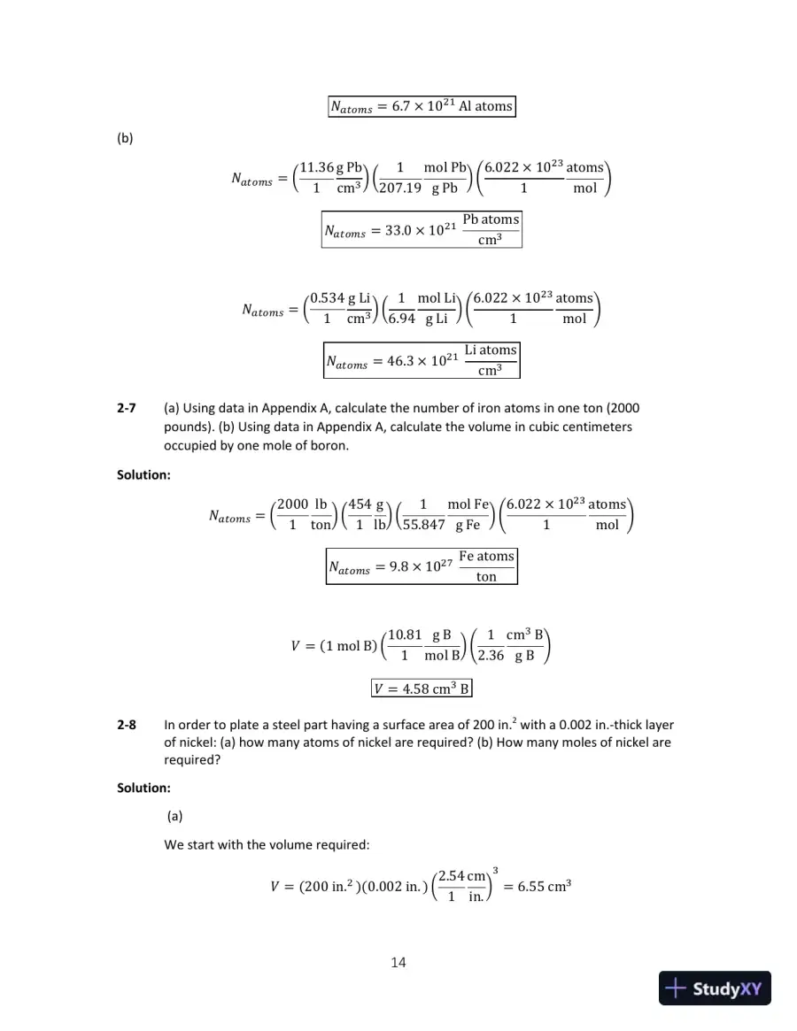 Solution Manual for Science and Engineering of Materials, SI Edition, 7th Edition, page 15