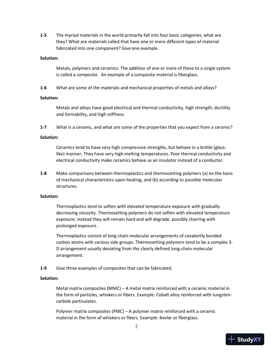 Solution Manual for Science and Engineering of Materials, SI Edition, 7th Edition, page 3