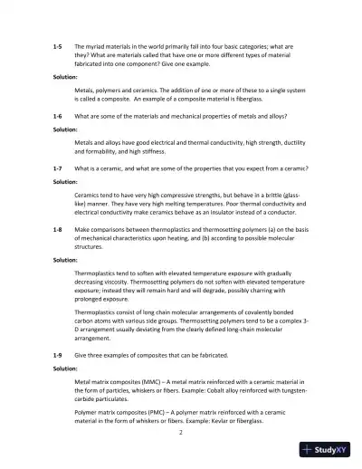 Solution Manual for Science and Engineering of Materials, SI Edition, 7th Edition - Page 3 preview image