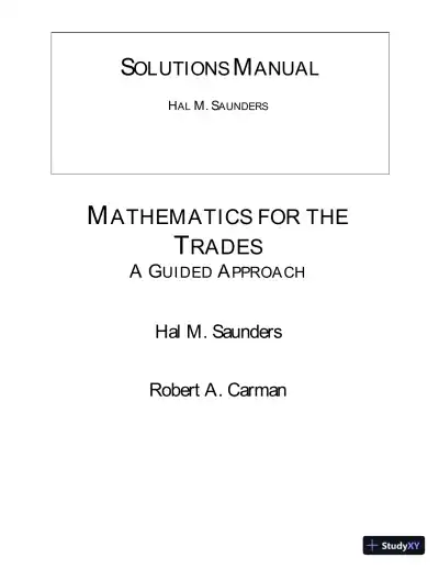 Solution Manual for Mathematics for the Trades: A Guided Approach, 11th Edition - Page 1 preview image