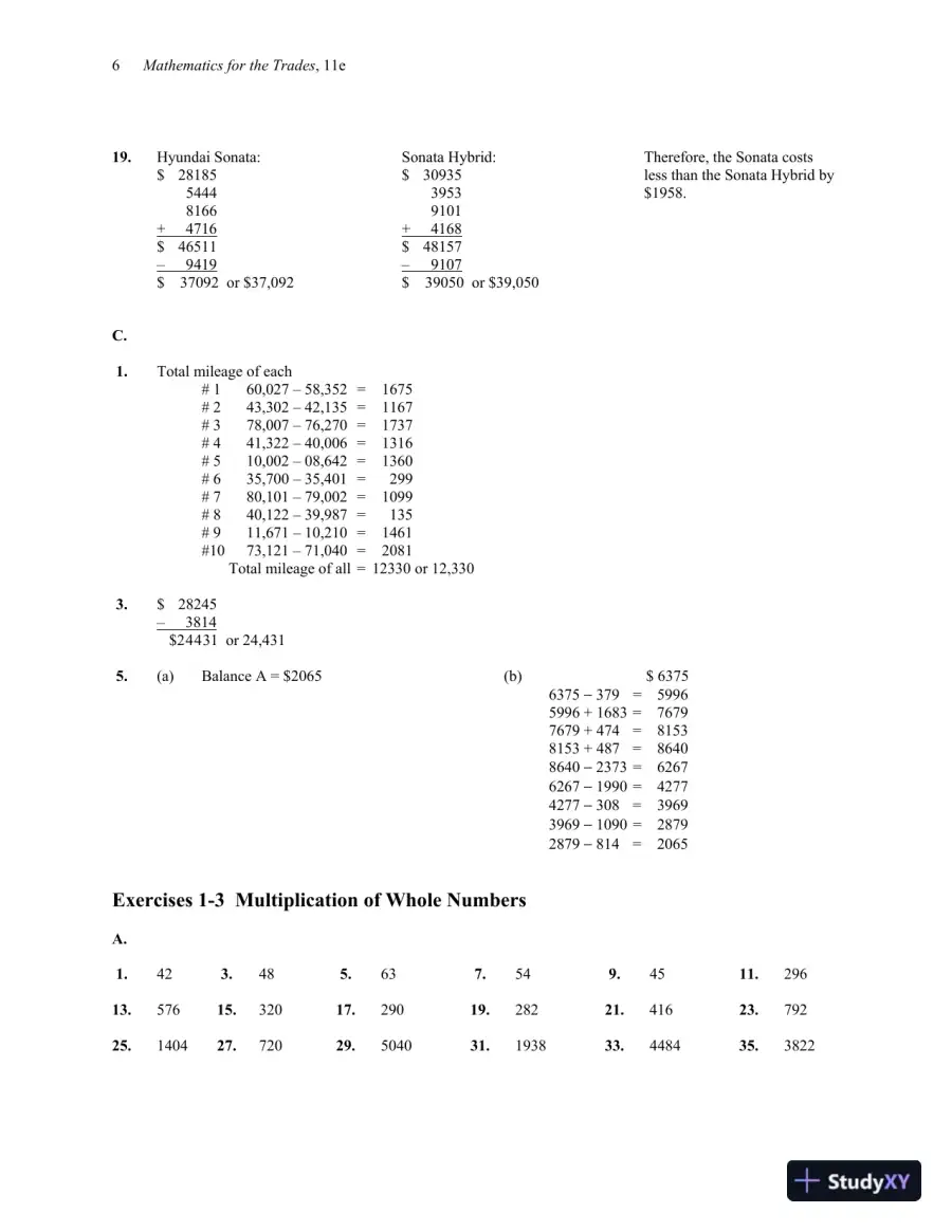 Solution Manual for Mathematics for the Trades: A Guided Approach, 11th Edition, page 8