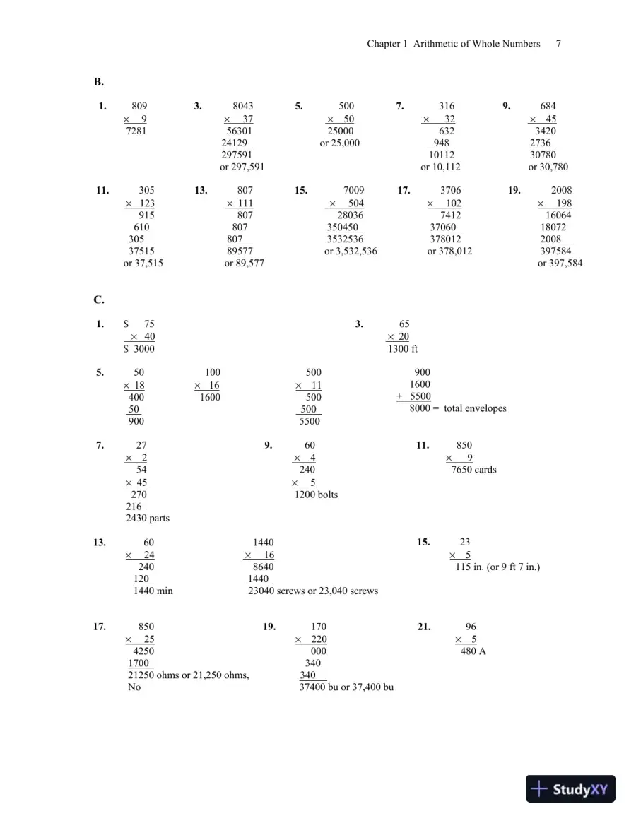 Solution Manual for Mathematics for the Trades: A Guided Approach, 11th Edition, page 9