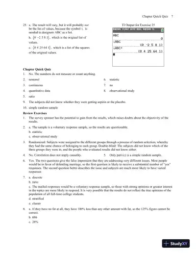 Solution Manual for Elementary Statistics Using the TI-83/84 Plus Calculator, 5th Edition - Page 12 preview image