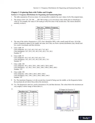 Solution Manual for Elementary Statistics Using the TI-83/84 Plus Calculator, 5th Edition - Page 16 preview image
