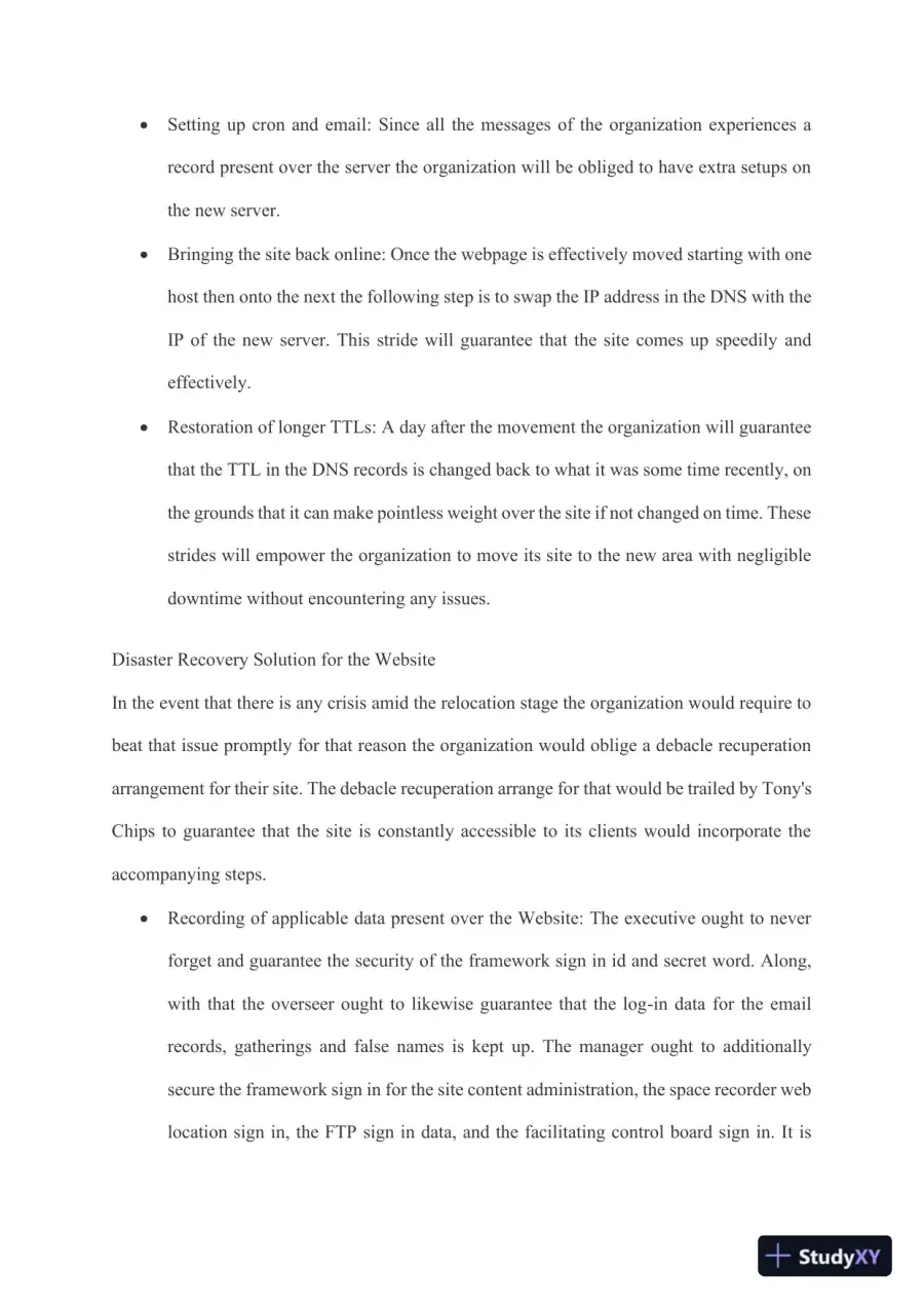 Web Architecture Development and Migration Strategy for Tony's Chips, page 5