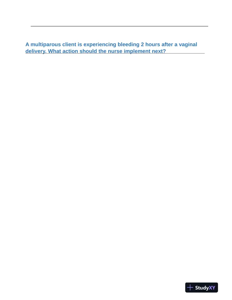 2021 HESI Maternity Practice Exam With Answers (16 Solved Questions), page 3