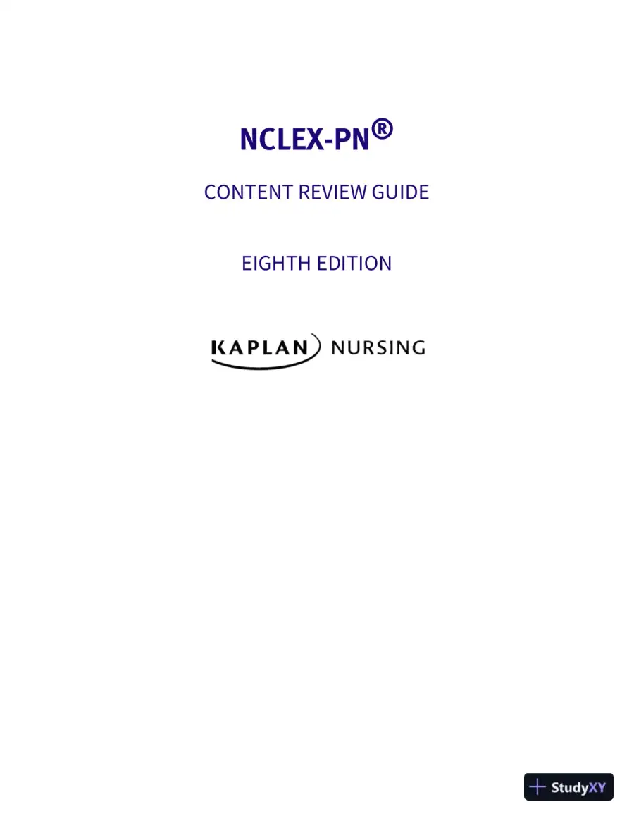 NCLEX-PN Content Review Guide: Preparation for the NCLEX-PN Examination (Kaplan Test Prep) (2020), page 4