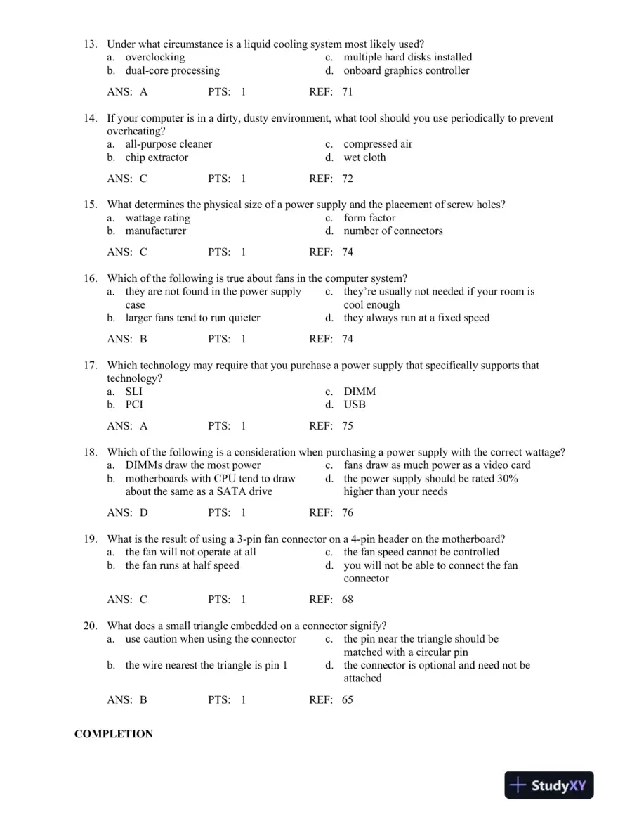 Test Bank For A+ Guide To Managing And Maintaining Your Pc, 8th Edition, page 11