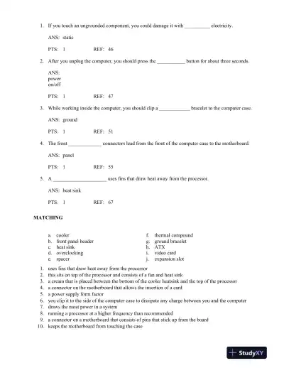 Test Bank For A+ Guide To Managing And Maintaining Your Pc, 8th Edition - Page 12 preview image