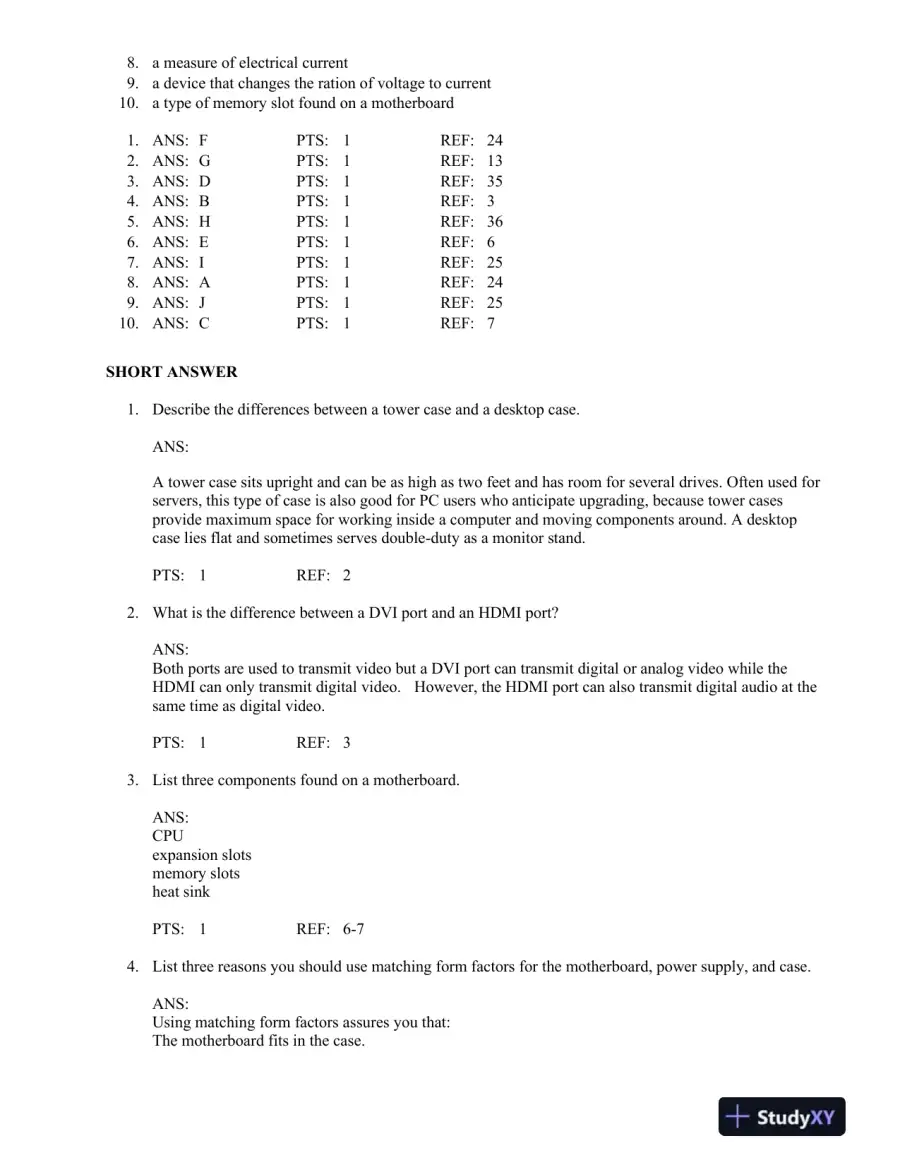 Test Bank For A+ Guide To Managing And Maintaining Your Pc, 8th Edition, page 6