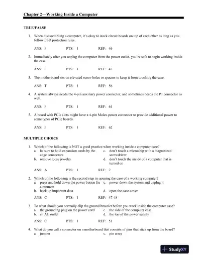 Test Bank For A+ Guide To Managing And Maintaining Your Pc, 8th Edition - Page 9 preview image