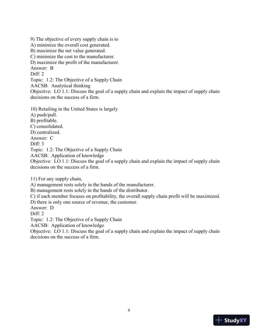 Test Bank for Supply Chain Management: Strategy, Planning, and Operation, 7th Edition, page 10