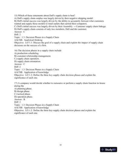 Test Bank for Supply Chain Management: Strategy, Planning, and Operation, 7th Edition - Page 12 preview image