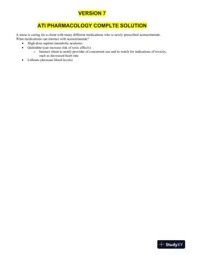 2023 ATI Leadership Proctored Exam with Answers (132 Solved Questions) - Page 1 preview image