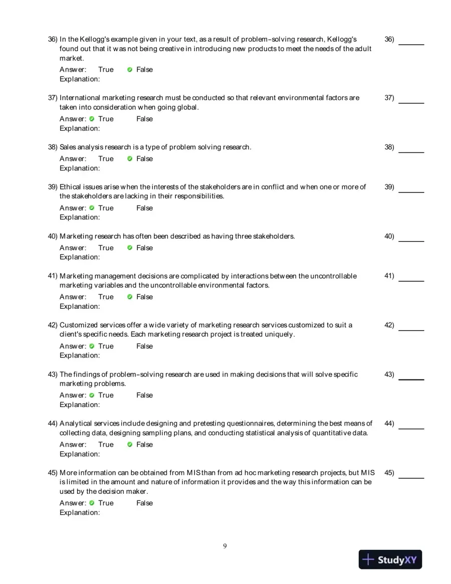 Marketing Research (Arab World Editions): An Applied Orientation, Arab World Editions Test Bank, page 10
