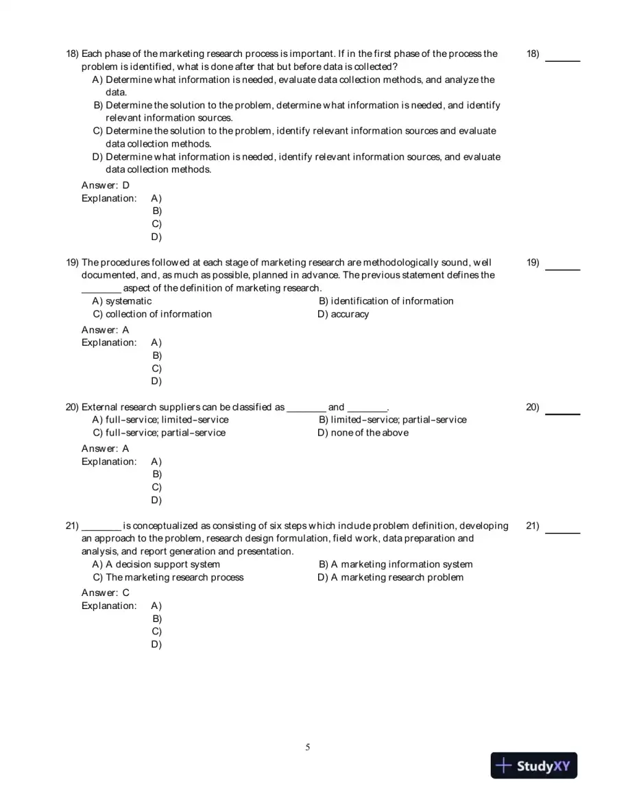 Marketing Research (Arab World Editions): An Applied Orientation, Arab World Editions Test Bank, page 6