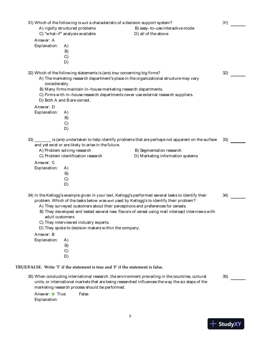 Marketing Research (Arab World Editions): An Applied Orientation, Arab World Editions Test Bank, page 9