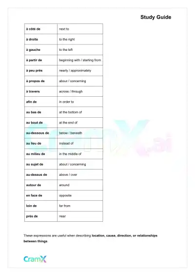 French I - Prepositions - Page 3 preview image