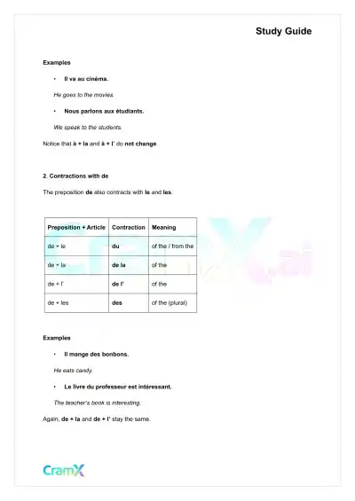 French I - Prepositions - Page 5 preview image