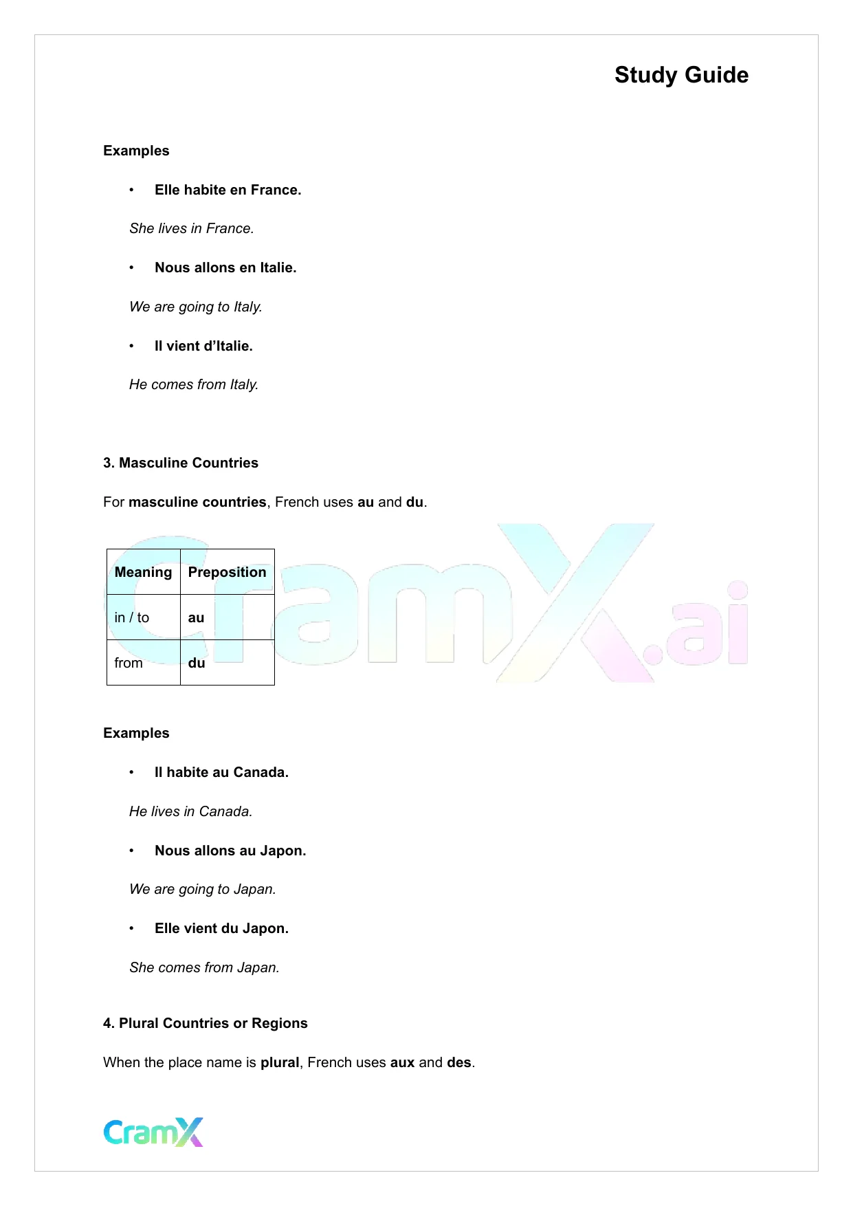 French I - Prepositions - Page 8 preview image