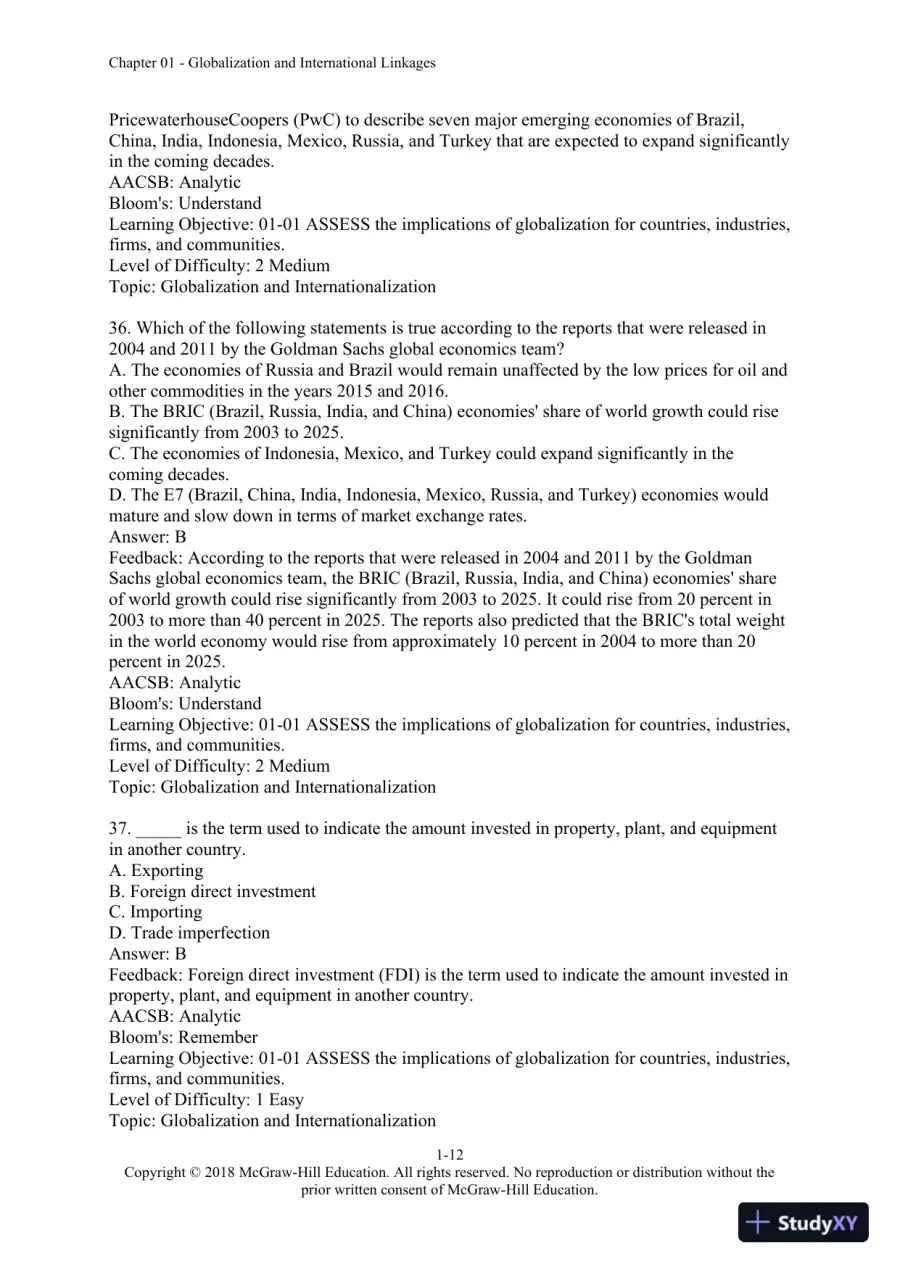 International Management: Culture, Strategy, and Behavior, 10th Edition Test Bank, page 13