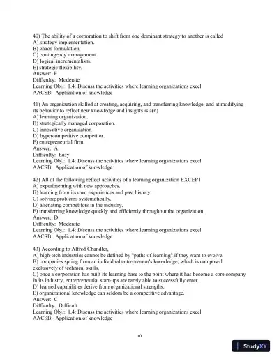 Test Bank for Concepts in Strategic Management and Business Policy: Globalization, Innovation and Sustainability, 15th Edition - Page 11 preview image
