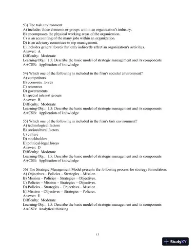Test Bank for Concepts in Strategic Management and Business Policy: Globalization, Innovation and Sustainability, 15th Edition - Page 14 preview image