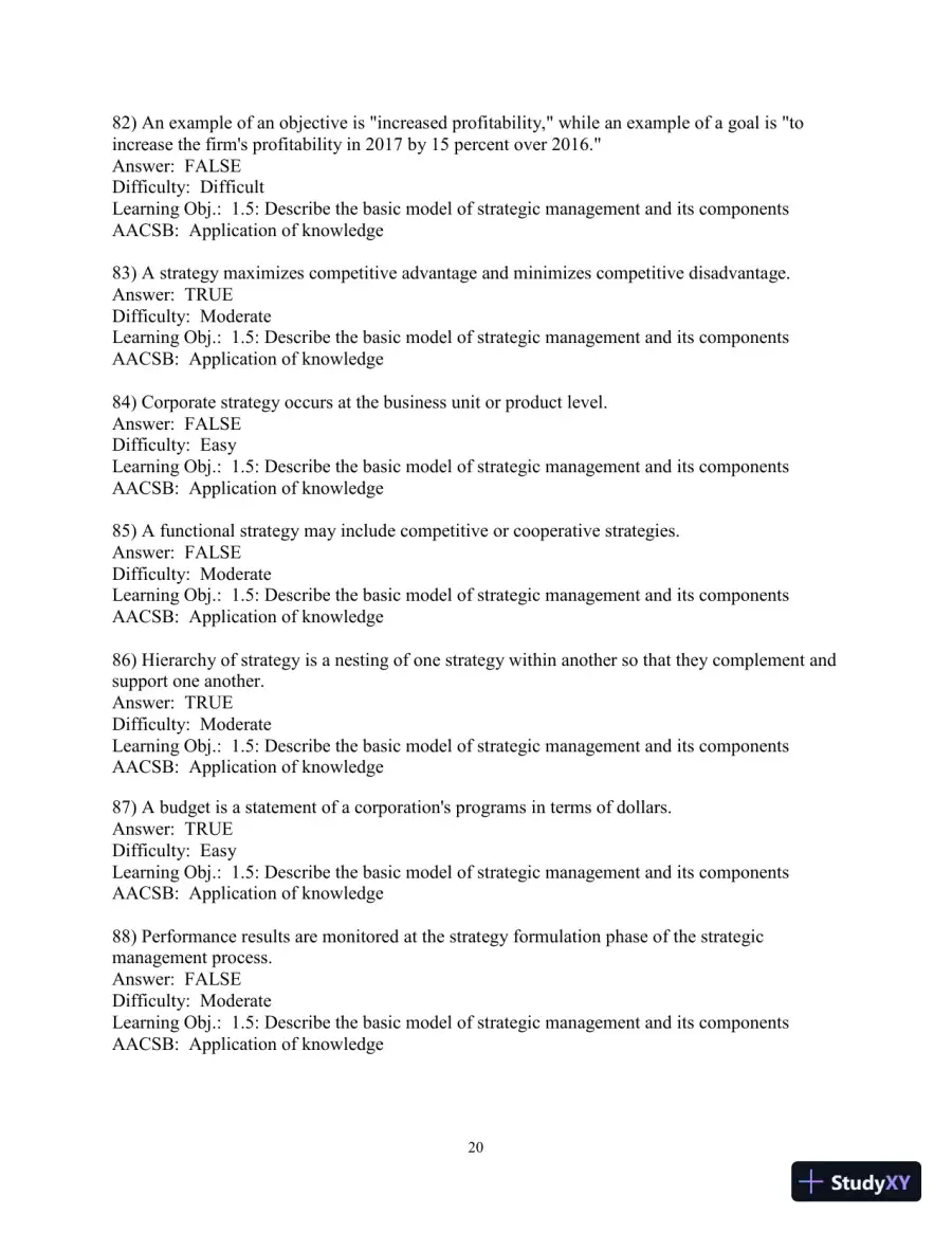 Test Bank for Concepts in Strategic Management and Business Policy: Globalization, Innovation and Sustainability, 15th Edition, page 21