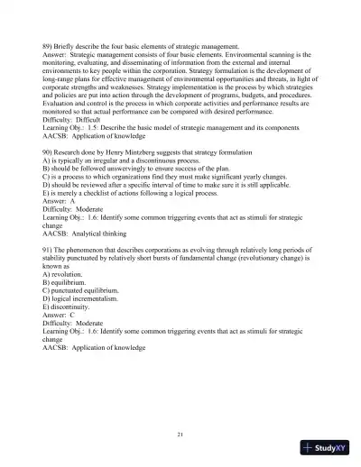 Test Bank for Concepts in Strategic Management and Business Policy: Globalization, Innovation and Sustainability, 15th Edition - Page 22 preview image