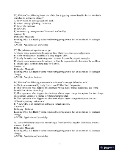 Test Bank for Concepts in Strategic Management and Business Policy: Globalization, Innovation and Sustainability, 15th Edition - Page 23 preview image