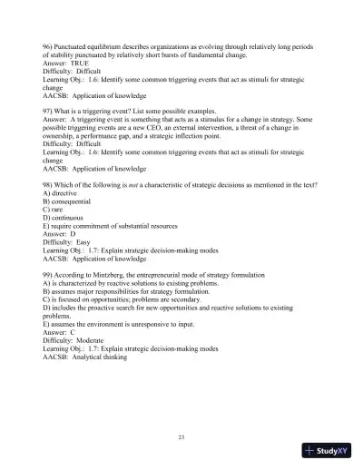 Test Bank for Concepts in Strategic Management and Business Policy: Globalization, Innovation and Sustainability, 15th Edition - Page 24 preview image