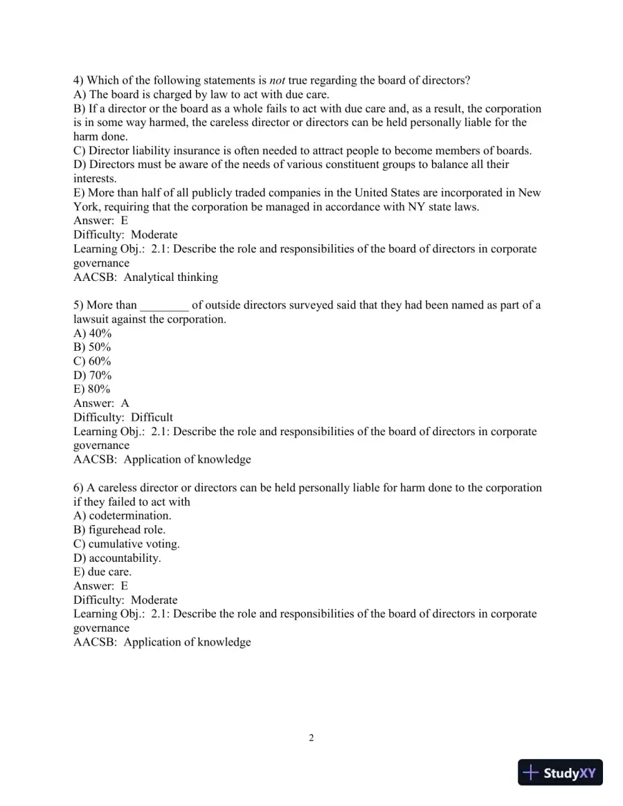 Test Bank for Concepts in Strategic Management and Business Policy: Globalization, Innovation and Sustainability, 15th Edition, page 30