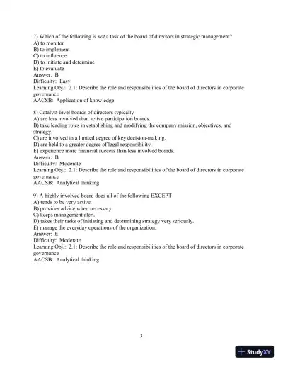 Test Bank for Concepts in Strategic Management and Business Policy: Globalization, Innovation and Sustainability, 15th Edition - Page 31 preview image