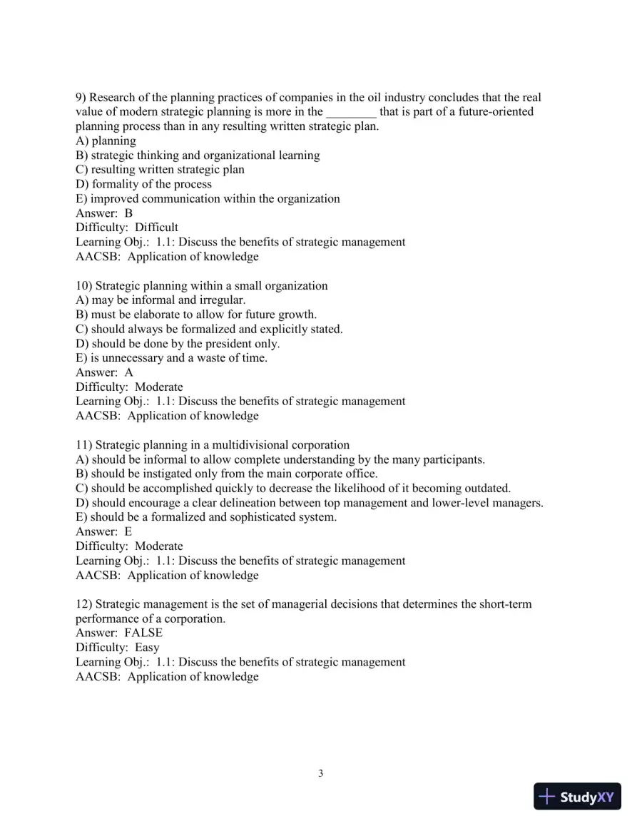 Test Bank for Concepts in Strategic Management and Business Policy: Globalization, Innovation and Sustainability, 15th Edition, page 4
