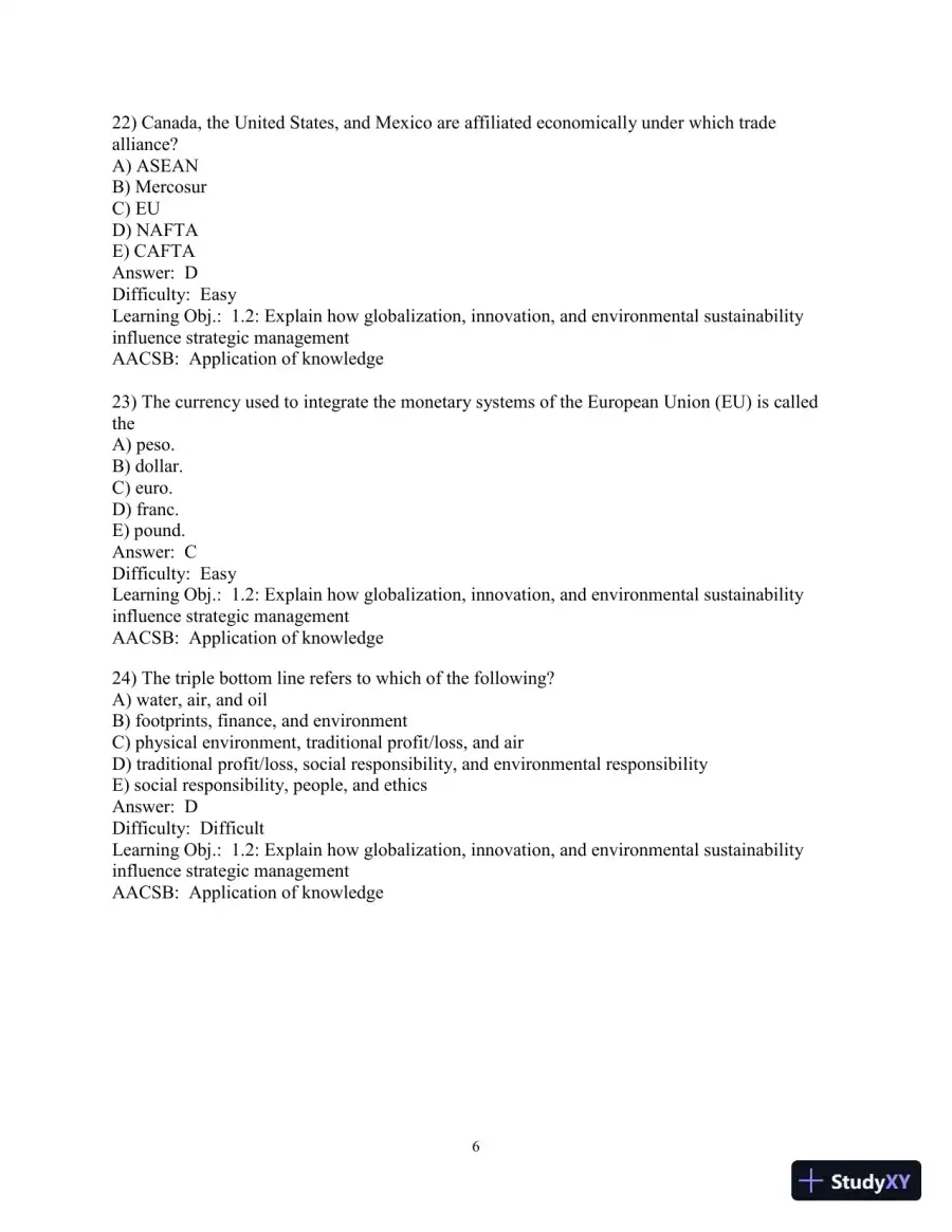Test Bank for Concepts in Strategic Management and Business Policy: Globalization, Innovation and Sustainability, 15th Edition, page 7