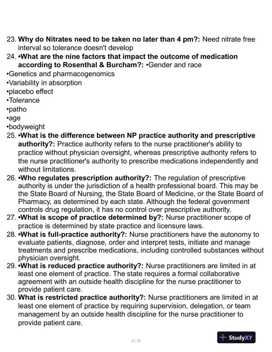 NR565 Pharmacology Midterm Exam With Answers (150 Solved Questions), page 5
