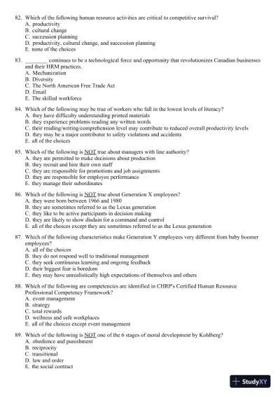 Canadian Human Resource Management 11th Edition Test Bank - Page 10 preview image