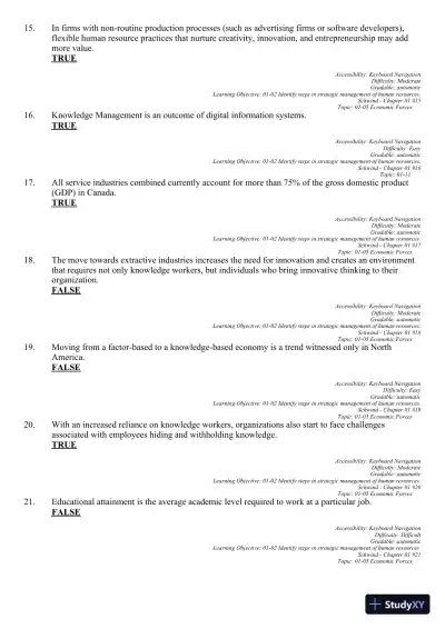 Canadian Human Resource Management 11th Edition Test Bank - Page 14 preview image