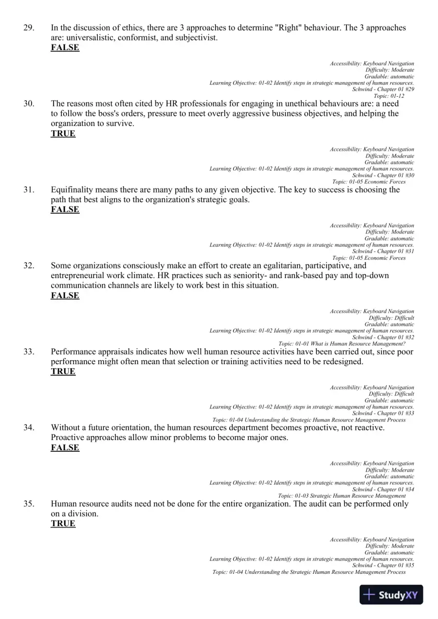 Canadian Human Resource Management 11th Edition Test Bank, page 16