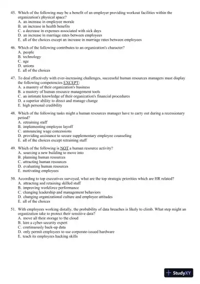 Canadian Human Resource Management 11th Edition Test Bank - Page 5 preview image