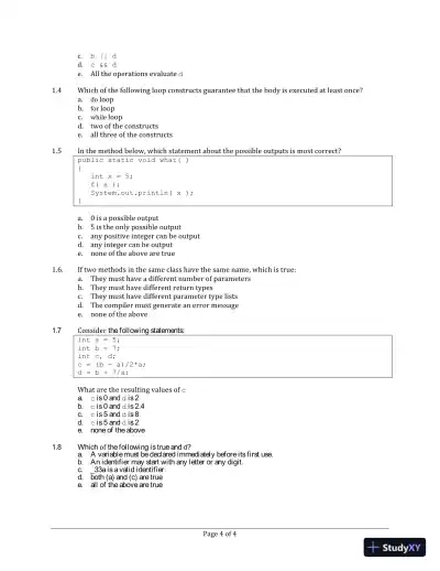 Solution Manual for Data Structures and Problem Solving Using Java, 4th Edition - Page 5 preview image