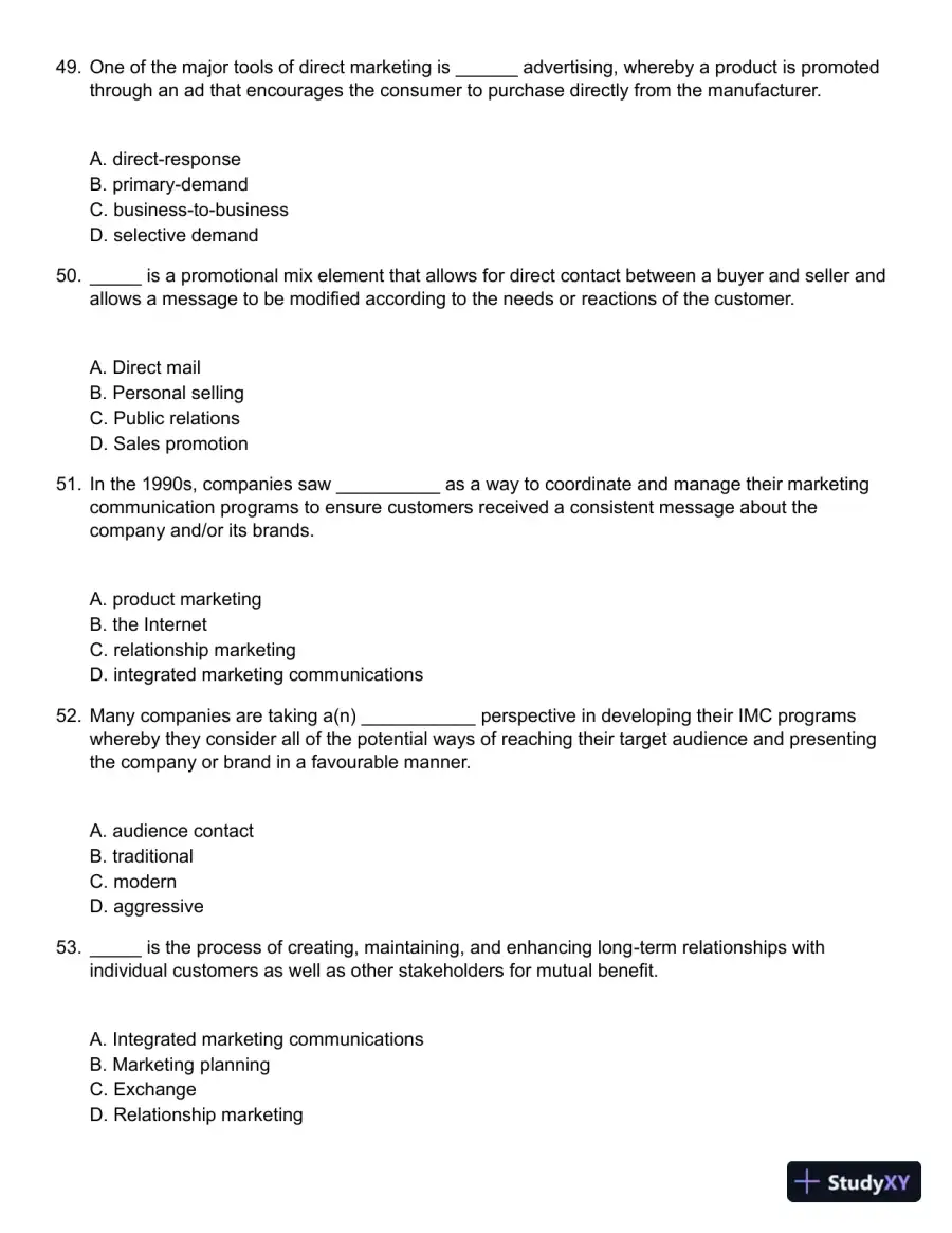 Advertising and Promotion: An Integrated Marketing Communications Perspective 5th Edition Test Bank, page 12