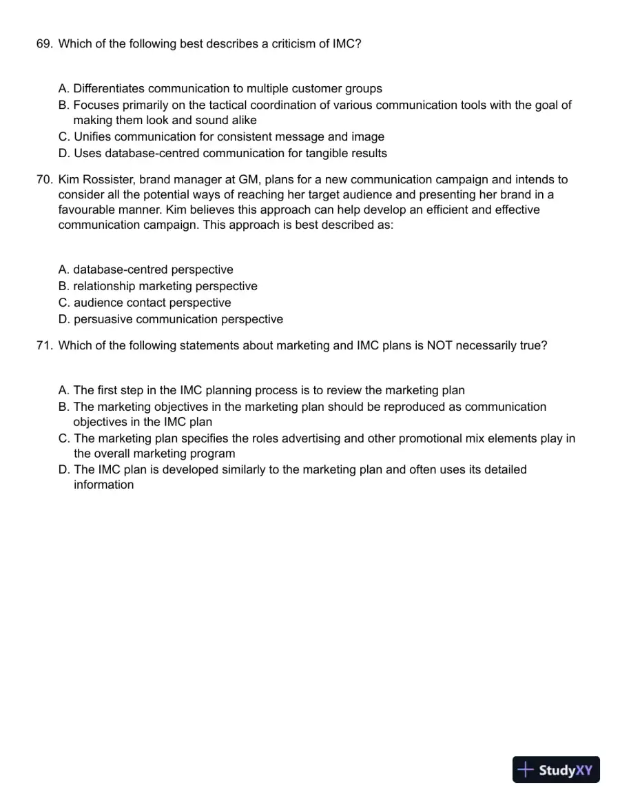 Advertising and Promotion: An Integrated Marketing Communications Perspective 5th Edition Test Bank, page 16