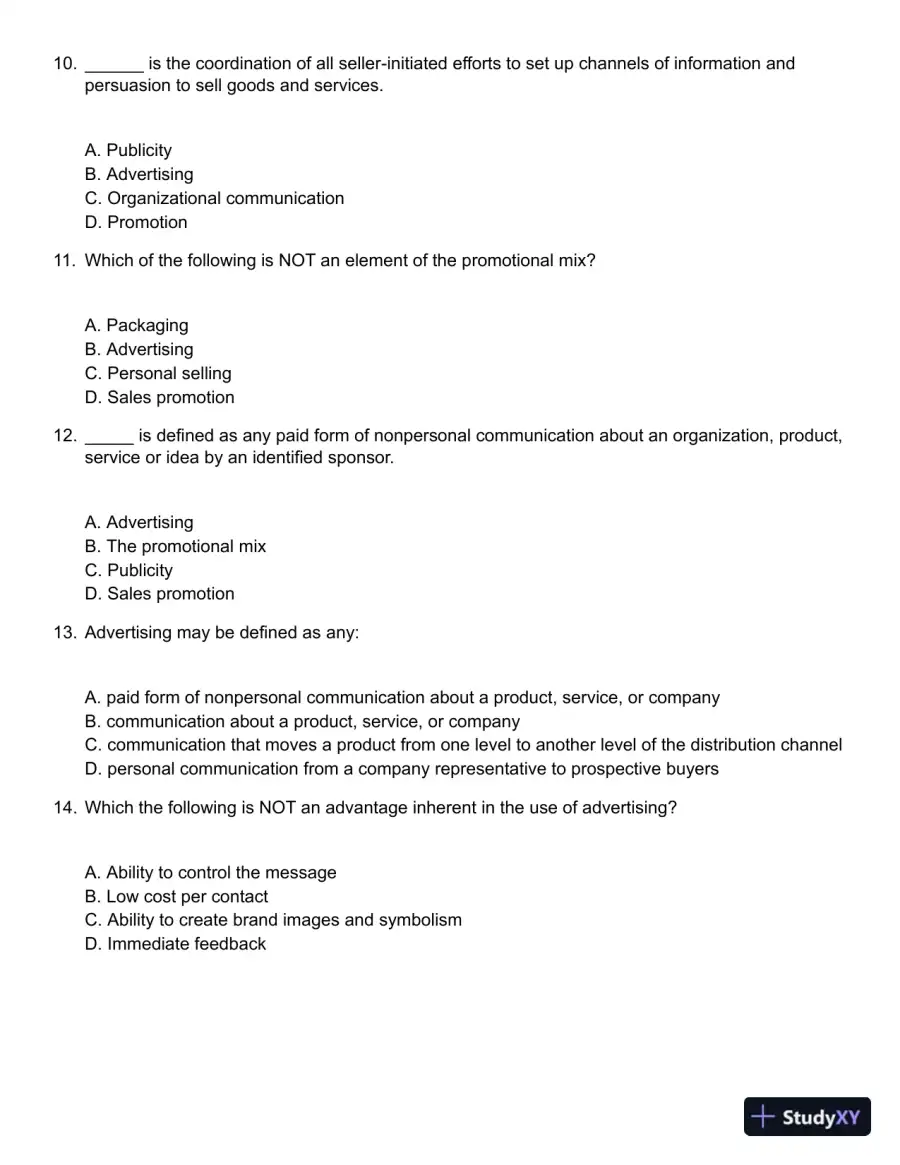 Advertising and Promotion: An Integrated Marketing Communications Perspective 5th Edition Test Bank, page 4