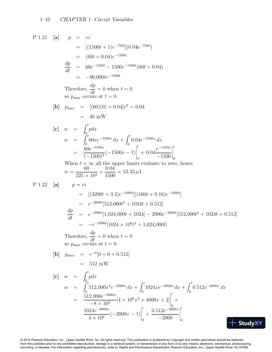 Solution Manual For Electric Circuits, 10th Edition, page 11
