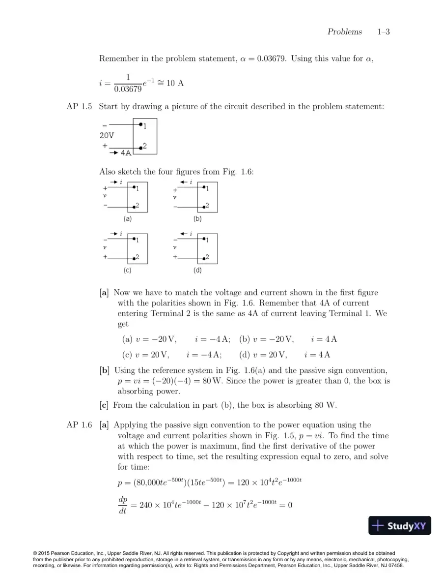 Solution Manual For Electric Circuits, 10th Edition, page 4