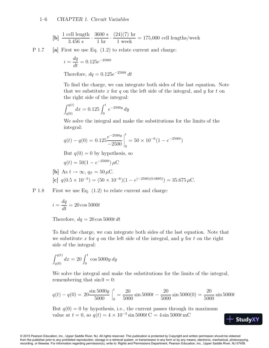 Solution Manual For Electric Circuits, 10th Edition, page 7