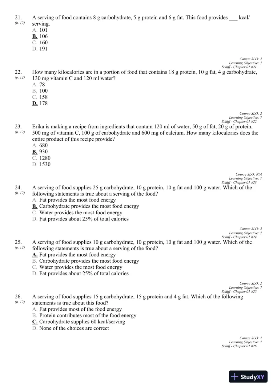 Nutrition for Healthy Living 1st Edition 2011 Test Bank, page 12