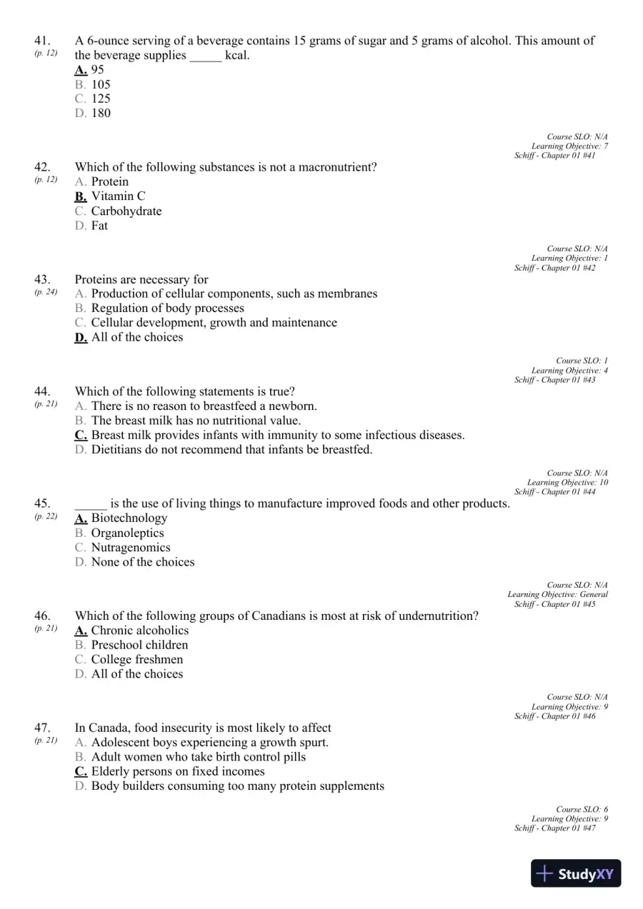Nutrition for Healthy Living 1st Edition 2011 Test Bank, page 15